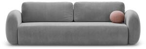 Ciemnoszara aksamitna rozkładana/ze schowkiem sofa 262 cm Tonale – Cosmopolitan Design