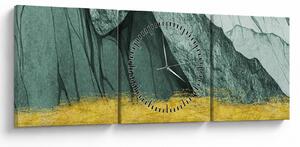 Obraz - Emerald Mountains N⁰2 (z zegarem) (90x30 cm)