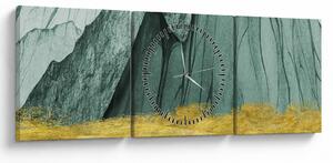 Obraz - Emerald Mountains N⁰3 (z zegarem) (90x30 cm)