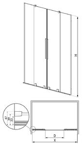 Radaway Furo Black DWD drzwi prysznicowe 168 cm czarny mat/szkło przezroczyste 20231012-161000-38237