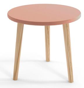 Różowy stolik na drewnianych nóżkach - Tida 3X
