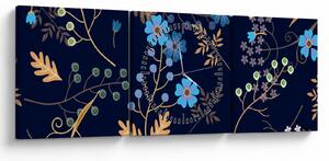 Obraz - Jesienne kwiaty (z zegarem) (90x30 cm)