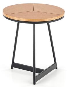 Okrągły loftowy stolik kawowy w kolorze dąb naturalny - Exa 4X