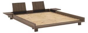 Brązowe łóżko dwuosobowe z litego drewna sosnowego ze stelażem 160x200 cm Social – Karup Design
