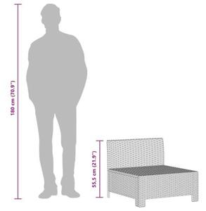 Zestaw Mebli Ogrodowych Komplet Wypoczynkowy Z Poduszkami 2-Częściowy Szary Rattan Na Taras Balkon Ogród