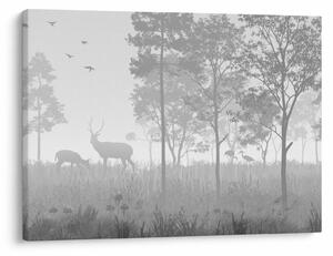 Obraz - Łąka z jeleniami (70x50 cm)