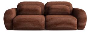Sztruksowa rozkładana sofa w kolorze terakoty ze schowkiem266 cm Kini – Makamii