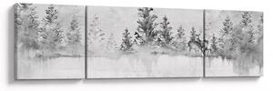Obraz - Jeleń nad jeziorem (170x50 cm)