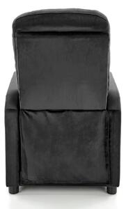 Fotel rozkładany do spania z podnóżkiem felipe 2 czarny welur