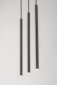 Lampa wisząca Sopel 3-płomienna tuby na listwie srebrne