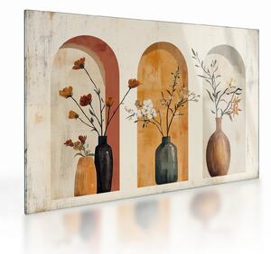 Obraz na szkle - Wazony w łukach (70x50 cm)
