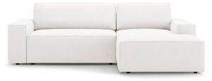 Biały rozkładany narożnik z materiału bouclé (prawostronny) Jodie – Micadoni Home