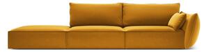 Musztardowa aksamitna sofa prawostronna 264 cm Vanda – Mazzini Sofas