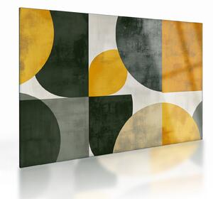 Obraz na szkle - Abstrakcja w oliwkowym kolorze (70x50 cm)