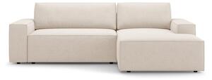 Beżowy rozkładany narożnik z materiału bouclé (prawostronny) Jodie – Micadoni Home
