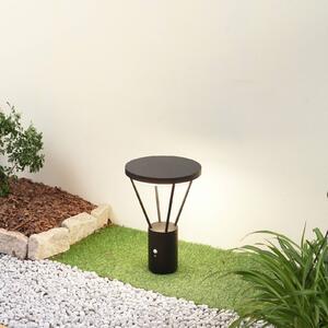 Lucande lampa cokołowa LED Elario, 44 cm, czarna, czujnik Elario, czarny, aluminium, nowoczesny