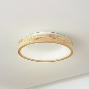 Lampa sufitowa LED Samvel Lucande, jasne drewno, salon / jadalnia, drewno, nowoczesny