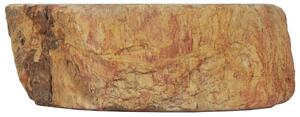 Umywalka, 45 x 35 x 15 cm, skamieniałe drewno, kremowa