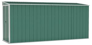 Szopa ogrodowa, mocowana do ściany, zielona, 118x382x178 cm