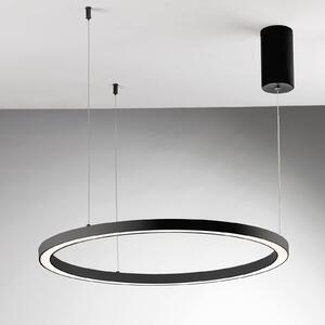 Luce Ambiente Design Lampa wisząca Hoop, czarny, salon / jadalnia, aluminium, nowoczesny