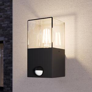 Lampa zewnętrzna z czujnikiem ruchu Keke Lucande, możliwość ściemniania, czarny, aluminium, nowoczesny