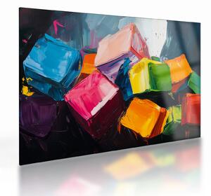 Obraz na szkle - Kolorowe kostki (70x50 cm)