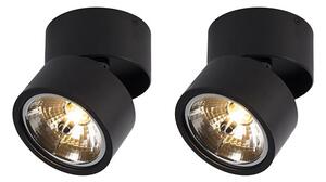 Zestaw 2 x Nowoczesny Reflektorek / Spot / Spotow regulowany czarny - Go Nine Tubo Oswietlenie wewnetrzne