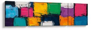 Obraz - Obraz z kolorowymi kwadratami (170x50 cm)