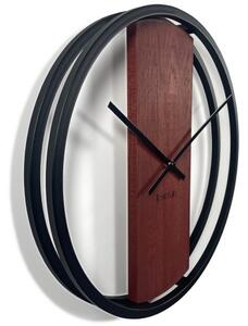 Zegar okrągły dębowy LOFT OVAL mahoń 50cm