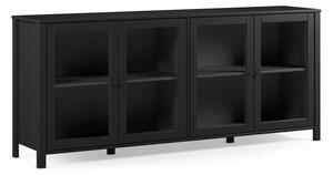 Czarna witryna z litego drewna sosnowego 186x80x40 cm Alessandra – Marckeric