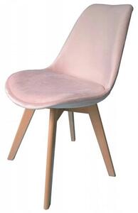 Krzesło do salonu Dior welurowe velvet różowe