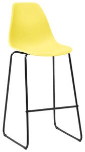 Krzesła barowe, 2 szt., żółte, plastik