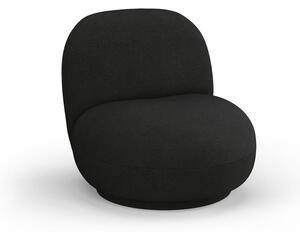 Czarny fotel z materiału bouclé Chuck – Micadoni Home