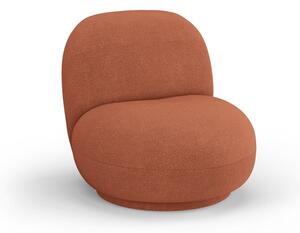 Ceglasty fotel z materiału bouclé Chuck – Micadoni Home