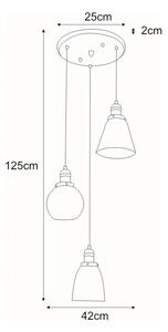 Nowoczesna lampa wisząca z 3 zwisami - S610-Ferva