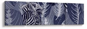 Obraz - Niebieskie zebry (170x50 cm)