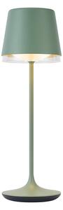 Lampa stołowa zielona z LED IP65, ładowalna ze stacją ładującą - Bass