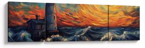 Obraz - Latarnia morska w falach (170x50 cm)