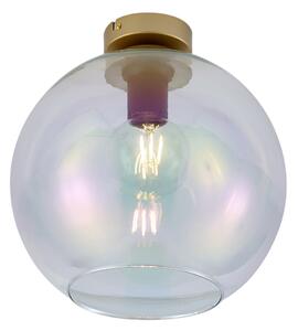 Lampa sufitowa Art Deco złota ze szkłem w kolorze tęczy - Sandra