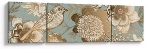 Obraz - Ogród z ptakiem (170x50 cm)