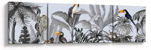 Obraz - Ilustrowana dżungla (170x50 cm)