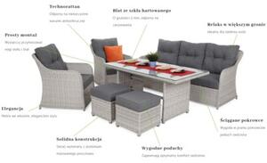 Zestaw mebli ogrodowych HOME & GARDEN Bergamo 645958 Biało-szary