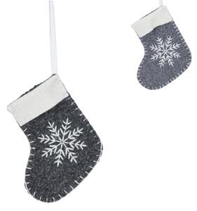 Wisząca skarpeta świąteczna SNOW SOCK 12 cm - różne kolory Kolor: Ciemnoszary