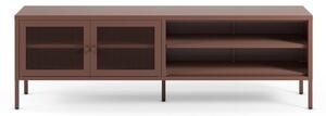 Bordowa metalowa szafka pod TV 160x50x35 cm Fayna – Marckeric