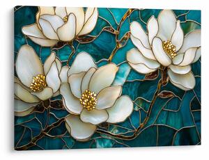 Obraz - Witraż z magnolią (70x50 cm)