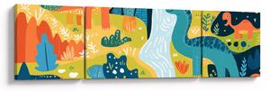 Obraz - Wesołe dinozaury (170x50 cm)