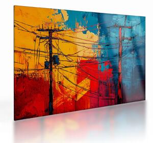 Obraz na szkle - Abstrakcyjne linie elektryczne (70x50 cm)