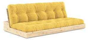 Żółta sztruksowa rozkładana sofa 196 cm Base – Karup Design