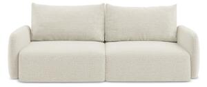 Kremowa rozkładana/ze schowkiem sofa 238 cm Kalena – Makamii