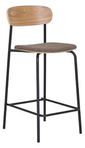 Czarny/brązowy hoker sztaplowany w dekorze jesionu (wysokość siedziska 66 cm) Estepona – House Nordic